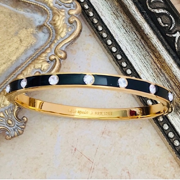 KATE SPADE • Black Set In Stone Bangle Bracelet - Picture 4 of 4
